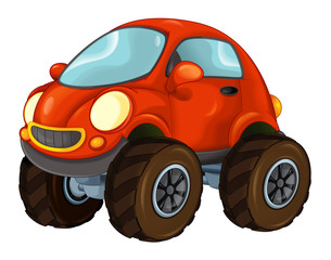 cartoon fast off road car looking like monster truck - isolated - illustration for children © honeyflavour