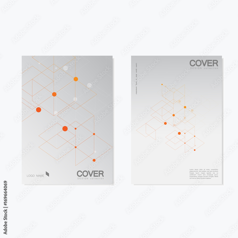 Fototapete abstract geometric background / template brochure design with hexagon pattern