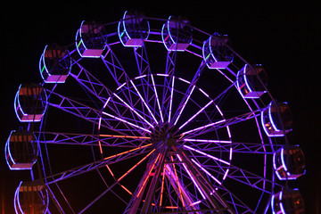 Ferris wheel. Park at night.