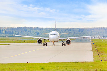 Plane at runway before takeoff