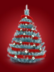 3d blue Christmas tree