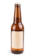 bottle of beer on white background