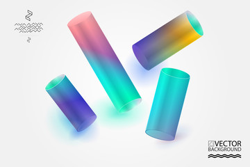 Abstract digital hologram style geometric trendy background. With place for your message. Business or tech presentation, cover template