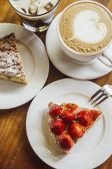 strawberry pie and coffee