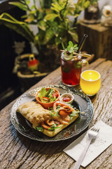 sandwich and salad