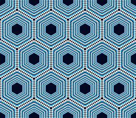 Geometric Seamless Hexagonal Pattern. Vector Background Design. Three Colors. Easy to Edit.
