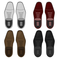 Top view shoes flat vector