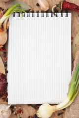 notebook for recipes and spices
