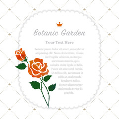 Colorful watercolor texture vector nature botanic garden memo frame orange rose
