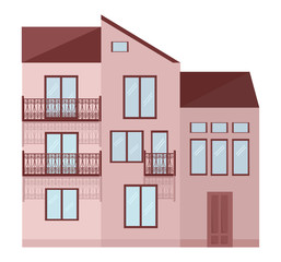 Modern architecture facade building vector illustrations