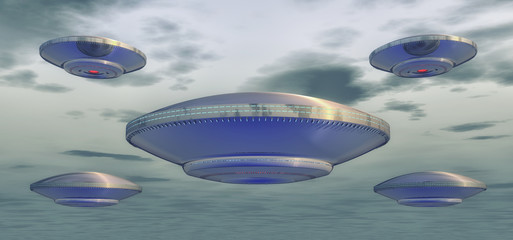 3d rendering. Futuristic unidentified flying object © Miguel Aguirre