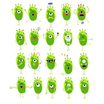 Illustration of monster emoji, stickers set for your design