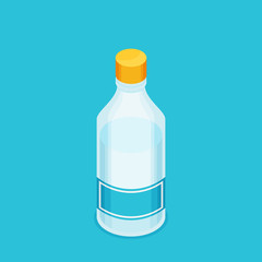 Bottle of water icon in flat isometric style