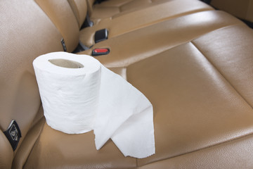 White Tissue which is prepared to clean the images in luxury cars with sapce for text.