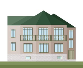 Architecture facade building vector illustrations flat style