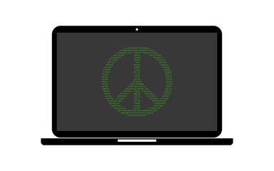 Hacker Laptop Peace-Symbol