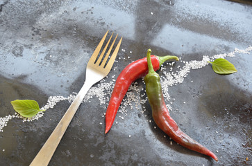 pepper and a fork