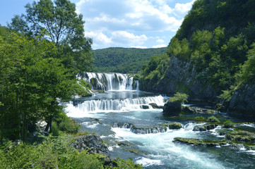 Fototapeta na wymiar Waterfall-Strbacki buk near Bihac in the Bosnia and Herzegovina