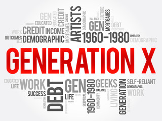 Fototapeta premium Generation X Word Cloud Concept collage background