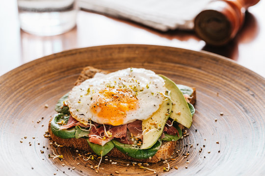 Tasty sandwich with egg