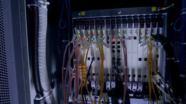 An exemplary inside arrangement of cables for a switch cabinet.
