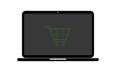 Hacker Laptop Warenkorb