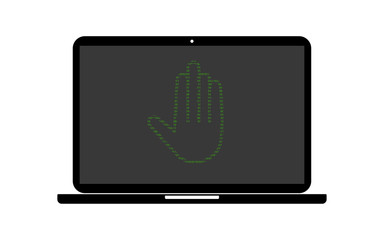 Hacker Laptop offene Hand