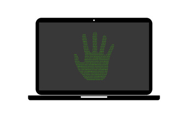 Hacker Laptop Hand Stop