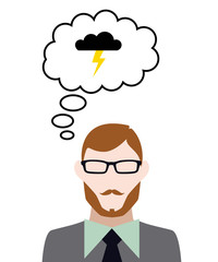 Person denkt an Gewitter