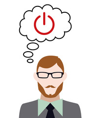 Person denkt an Energiesparmodus