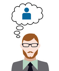 Person denkt an Avatar