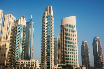 Naklejka na ściany i meble Modern buildings in Dubai Marina