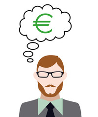 Person denkt an Euro