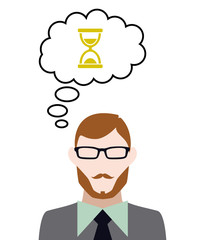 Person denkt an Sanduhr