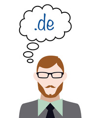 Person denkt an Deutschland Domain