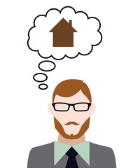 Person denkt an Haus ohne Tür