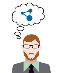 Person denkt an Verknüpfung