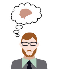 Person denkt an Gehirn