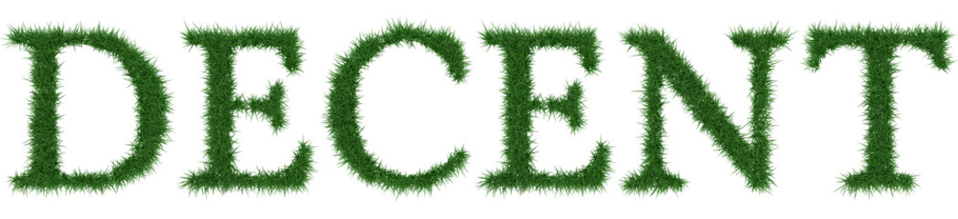 Decent - 3D rendering fresh Grass letters isolated on whhite background.