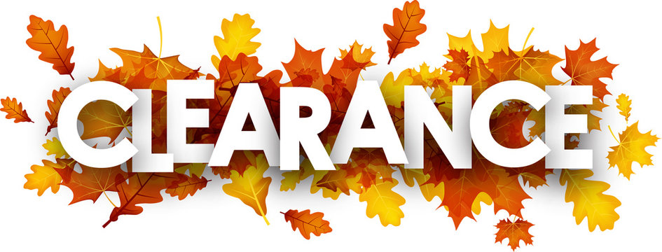 Autumn clearance banner with leaves.