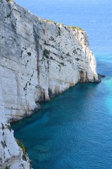 Blue sea and white rocks