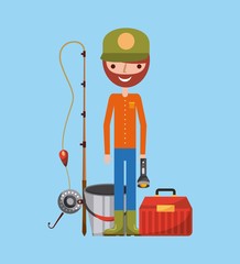 Necessary fishing objects icon vector illustration design graphic