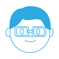 cartoon man with glasses icon over white background vector illustration