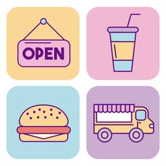 icon set delicious fast food icon vector illustration design graphic