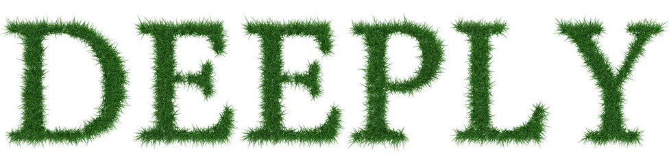 Deeply - 3D rendering fresh Grass letters isolated on whhite background.