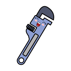 Obraz premium kawaii pipe wrench icon over white background vector illustration