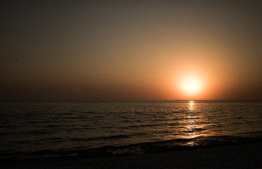 Beautiful sunset or sunrise over the ocean or sea