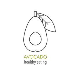 Avocado. Vector line icon. Healthy eating.