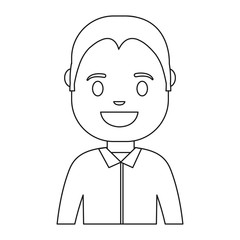 cartoon man smiling icon over white background vector illustration