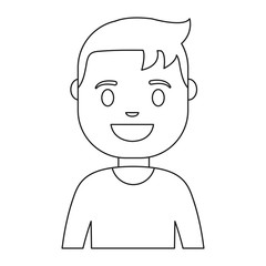 cartoon man smiling icon over white background vector illustration